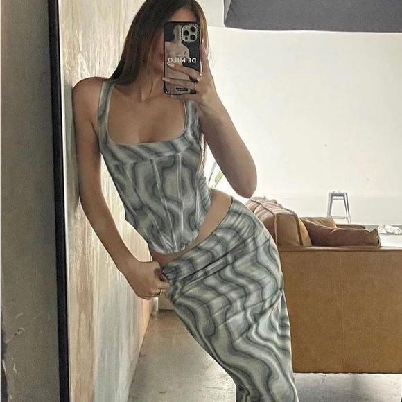 MIAOU Swerve Campbell Corset Set Moni Midi Slit Skirt Duo Set Sold Out - Picture 3 of 14